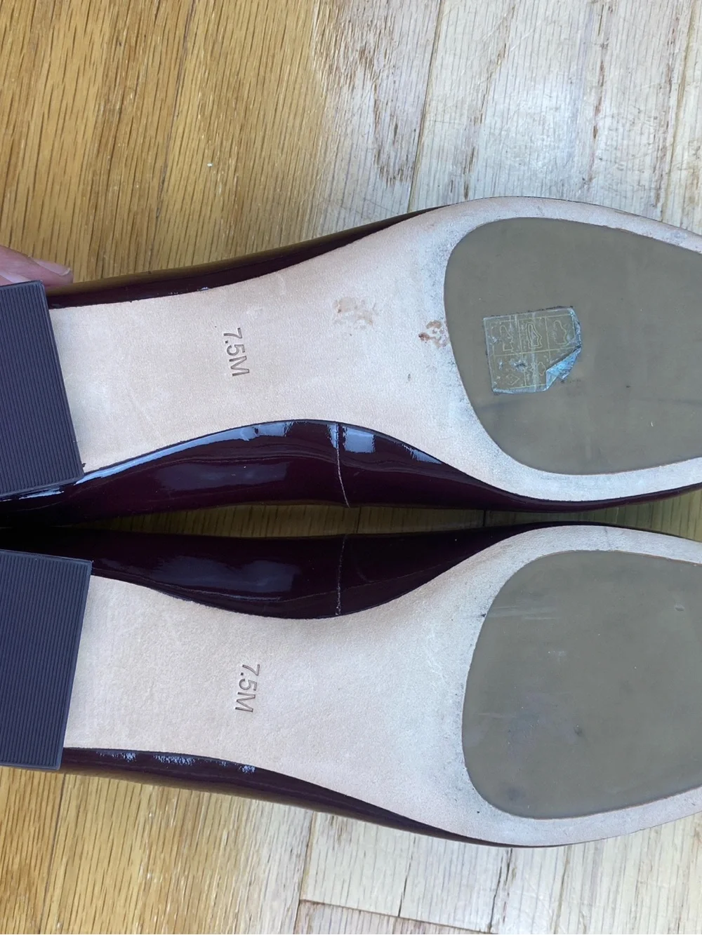 Tory Burch Gigi Pump Soft Patent Leather Low Heels Burgundy Oxblood  Women’s 7.5
